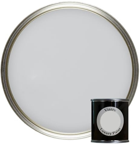 Vintro Paint | Light Grey Luxury Matt Emulsion | Paint Tester Pot | Smooth Chalky Finish | Multi Surface Paint | for Walls, Ceilings, Wood and Metal | 125ml (Light Grey - Bidston Grey)