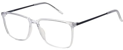 DAKOTA Quadratisch Azetat Brillen in Crystal für Herren, Brille mit Sehstärke, optional mit Sonnenbrillen tönung oder Blaulichtfilter (Modell DKO-AOM 06-113)