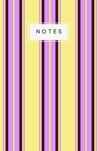 Lemon & Lilac Striped Notebook: A5 Lined Journal Notebook | 200 Pages