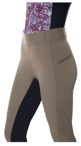 RUWLFE Casual ridbyxor dam Slim Fit dragkedja byxor bekväma långa för kvinnor för kvinnor, Khaki, XXL