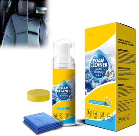 Detergente schiumogeno multienzimatico 4 in 1, potente e multiuso per la pulizia degli interni dell'auto, per la pulizia profonda di interni auto, grasso in cucina, rivestimenti di divani