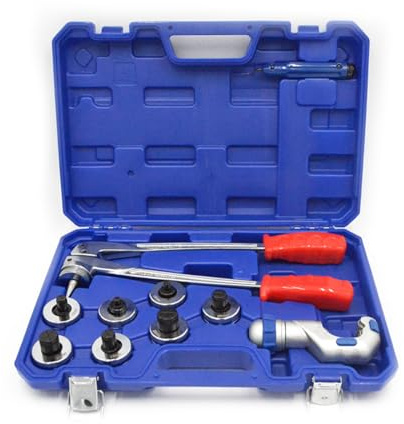 3S SuperSamaStore Kit Espansore Allargatubi Manuale a Pinza per Tubi Rame, con 7 Matrici Sistema Metrico 10-28 Mm, Tagliatubi 6-42 Mm e Sbavatore, in Valigetta