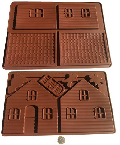 Maison en pain d'épice, maison de sorcière, petite maison, moule en silicone, moule de cuisson, moule à chocolat, moule à glaçons, moule à pralines, pour faire soi-même bonbons et barres chocolatées