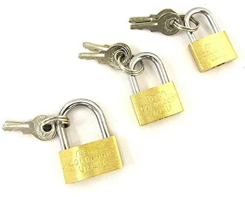 3 x Brass Padlock Security Locker Lock 2 Keys 20mm 25mm 30mm Heavy Duty Small