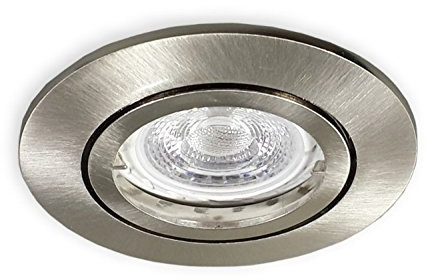 LICHT DISCOUNT 12V LED Einbaustrahler Modell 68 mm Lochbohrung | Einbaugehäuse alu gebürstet | 3W LED Leuchtmittel warmweiss