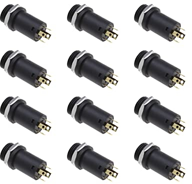 ECSiNG 12 Stück 3,5mm Mini Stereo Klinkenbuchse mit Muttern 4-polig vergoldet Einbaubuchse Steckverbinder für Audio Video Kopfhörer