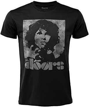 Merch Traffic Camiseta The Doors Jim Morrison con Estampado Frontal, Color Negro, Unisex, Adulto (XL)