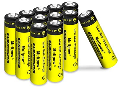 AAA Akkus Wiederaufladbar, Batterien AAA 1100mAh 12 Stück 1.2v Aufladbare Batterien AAA Hohe Kapazität, Geringe Selbstentladung AAA Akku Typ NI-Mh Batterien (Gelb)