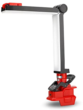 30W 2400LM LED Work Light for Milwaukee 18V Li-ion Battery, YEX-BUR Clip on Light Folding Light Outdoor Floodlight with USB Charging Port, Hooks Large Torch for Car Repairing, Camping, Emergency
