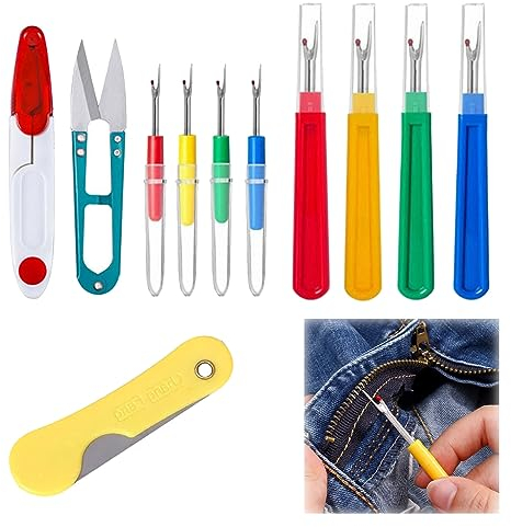 Nahttrenner Set,Nahttrenner,Nahtauftrenner,Nahttrenner Auftrenner,Nahttrenner Groß/Klein,Faden Trenner, Seam Ripper Kit,Trimmschere,Bunte Faden Unpicker FüR Hand Sticken Kreuzstich