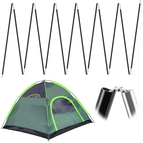 Aluminum Tent Poles Replacement - Pre-Assembled Tent Poles Stakes, Fits Both Female and Male Ends - Lightweight Tent Pole Repair Kit for Hiking Camping Backpacking Tent, 16FT 3IN