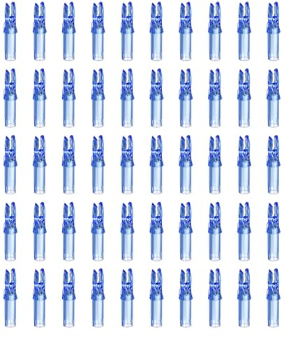 PATIKIL Nock per Frecce da Tiro con L'Arco 6,2mm 0.244, 50 Confezione Inserisci Sostituzione Cocca Freccia per Riprese, Blu Trasparente