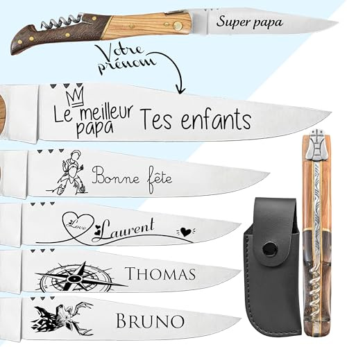 KDO MAGIC Couteau pliant tire-bouchon Laguiole Le Rustique personnalisé