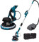 KATSU Tools Electric Drywall Sander 800W with Telescopic Foldable Handle, Vacuum Auto Dust Collection, LED Light, Variable Speed, Sandpapers and Dust Bag in Plastic Case