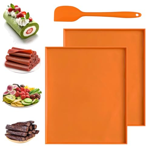 2 Pièces Plaque Genoise, 25 X 30cm Tapis à Gâteau Roulé Suisse avec Spatule