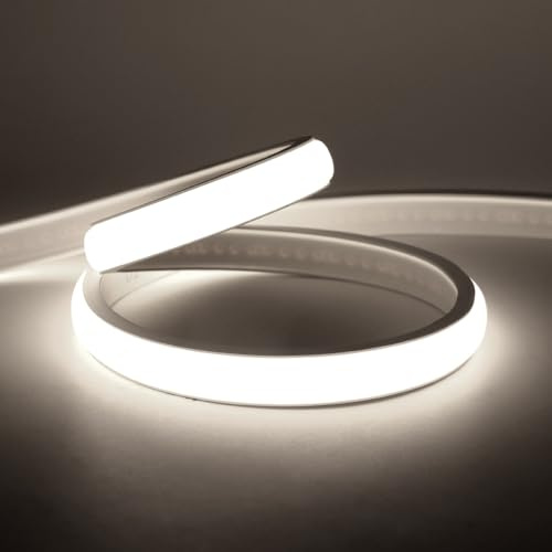 Dimbar COB neonremsa ljus med dimmer, 16 m, kallvitt LED-rep, IP65, vattentät, flexibel kiselgel för hem, kök, utomhusdekoration