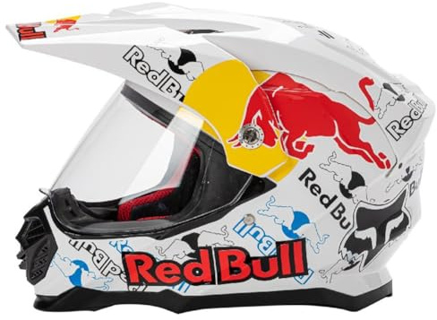 Cascos de Motocross para Motocicletas con Lente Cascos MX para Adultos y Adolescentes para Turismo Todoterreno Certificados Dot Ligeros ABS Calle Cemento Descenso Enduro ATV Blanco L/59-60cm
