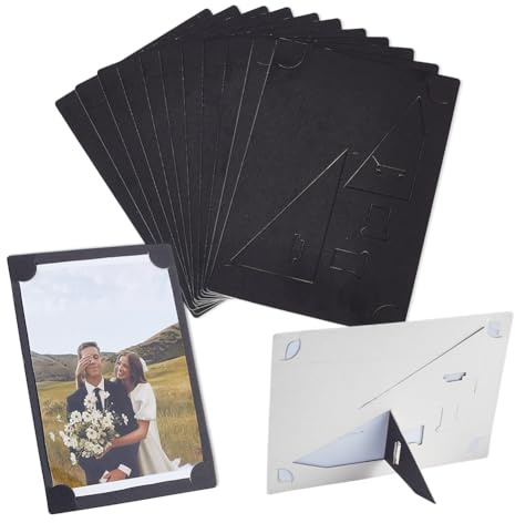 UNICRAFTALE 20Pcs Black Paper Picture Frames for 16.7x11.8cm Picture Cardboard Frames with Easel Paper Display Gallery Wall for DIY Photo Classroom Crafts Home Decoration