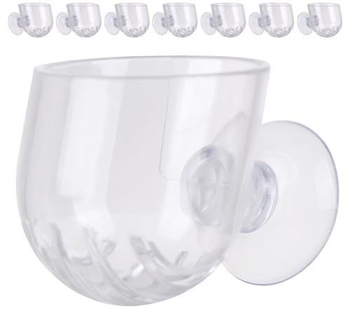 UTHCLO Lot de 8 Pots de Fleurs Suspendus en Acrylique Transparent 4 X 36 X 36 CM avec Ventouses Puissantes Supports Multifonctionnels pour Aquarium et Culture Hydroponique Décor