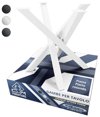 CM Furniture Patas para Mesa Cristal Madera Bianco Base Araña para Redondas Cuadradas Spider Tipo Forma X Cruzadas Estrellam Carga Pesada - para Mesa de Comedor Escritorio Conferencias A: 71 cm DIY