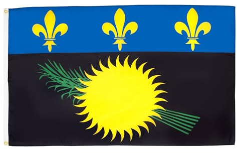 AZ FLAG - Drapeau Guadeloupe - 150x90 cm - Drapeau Guadeloupéen 100% Polyester Avec Oeillets Métalliques Intégrés - Pavillon 110 g