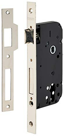 THIRARD - Boîtier de Serrure Encastrable à Cylindre - Axe 50 mm - Pour Porte d'Entrée - Bouts Carrés - Nickelé - Coffre Acier Embouti - Têtière Acier Bouts Ronds - Gris
