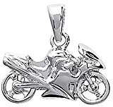 NKlaus massiver Biker 925er Sterlingsilber Silber Motorrad Ketten Anhänger Herren 19x11mm 5049