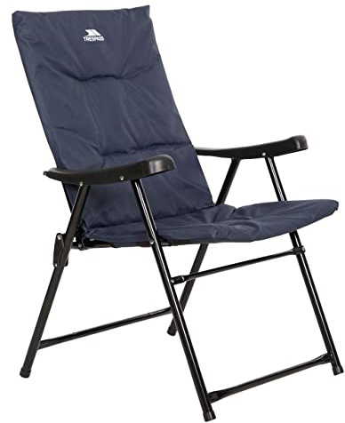 Trespass Paddy Folding Camping & Garden Deck Chair - Foam Padded Seat, Steel Frame, Foldable Lightweight 3.8kg, H93 x W60 x D60cm