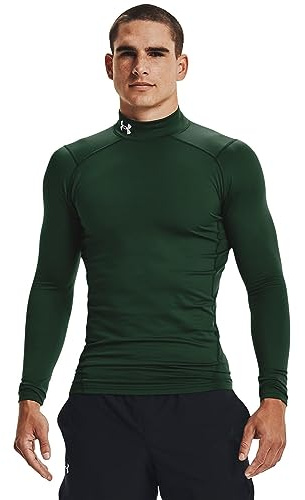 Under Armour Men's ColdGear Armour Compression Mock, Forest Green (301)/White, Large