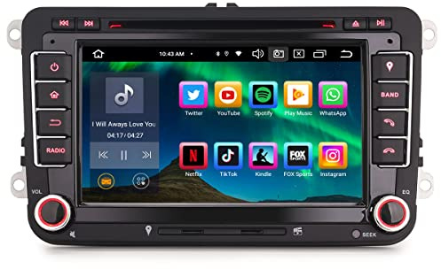 Erisin 8-Core 4GB+ 64GB 7 Android 13 GPS Navegación Pantalla Táctil DVD Estéreo de Automóvil para VW Passat B6 Golf V Vi Touran for Skoda Seat Tiguan Jetta T5 Soporta CarPlay DSP Bluetooth WiFi Dab+