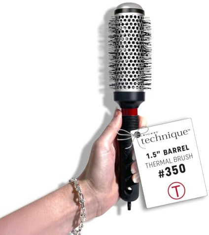 Cricket Technique Thermal Hair Brush #350 1.5” for Curling, and Styling – Heat-Retaining Barrel with Anti-Static Tourmaline Bristles, Round Thermal Brush, Ideal for All Hair Types