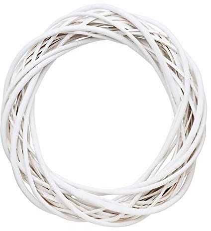 TüRkranz FrüHling,Türkranz Wandkranz, Frühlingskränze, Wicker Kranz Dekor weiße künstliche Kränze, Weihnachten Rattan Ring Ring Blumenreifen Natürlicher Kranzrahmen 30cm Ornamente Handwerk Zubehör