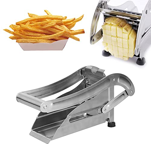 Coupe-frites, coupe-frites professionnel, avec lames de 12 mm et 9 mm, coupe-frites en acier inoxydable, coupe de légumes, coupe manuelle et antidérapante