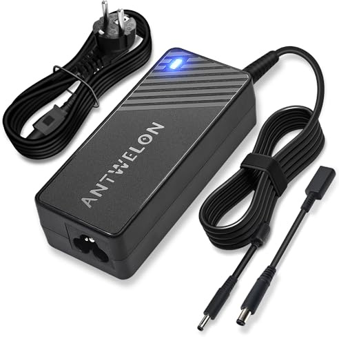 ANTWELON 65W 45W Laptop Laddare för Dell Inspiron 11-3000 15-3000 17-3000 15-5000 17-5000 13-7000 15-7000 17-7000 XPS 13 Series 5559 5558 5755 5758 9350 4,5 * 3,0mm 19,5V 3,34A Nätaggregat Nätadapter