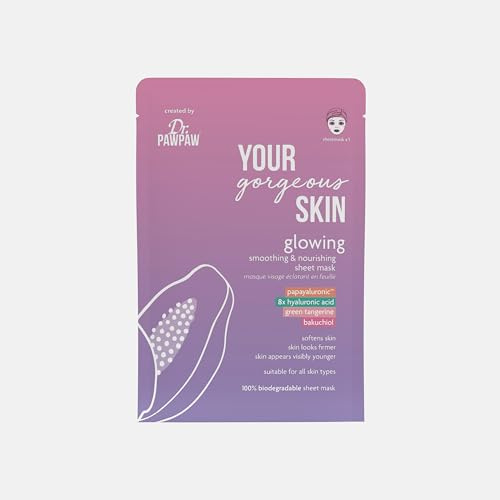 Dr.PAWPAW Your Gorgeous Skin Glowing Sheet Mask: Soften,Younger looking Skin,For All Skin Type with Hero Ingredient PAPAYALURONIC