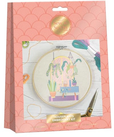 Sy och så vidare premium broderikit, krukväxter, broderikit för vuxna och korsstygnskit för vuxna nybörjare, presentidéer broderi kit nybörjare med broderitmönster, broderiset