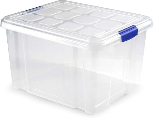 Dekohome Caja Almacenaje para Guardar y Ordenar Juguetes, Libros, Documentos, Ropa, Mantas. Cierre Hermético, Gran Capacidad y Resistencia, 42 x 36 x 25 cm, 25L