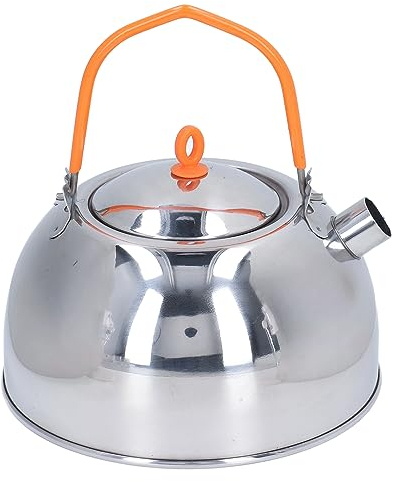 HERCHR Bollitore da Campeggio Portatile da 0,6 Litri in Acciaio Inossidabile Leggero con Custodia per Pesca da Picnic All'aperto