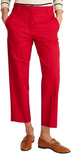 Tommy Hilfiger Damen Chino Hose Slim Fit, Mehrfarbig (Medium Red), 42