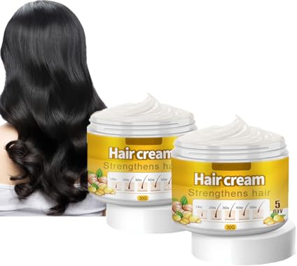 Dyceittdia 2pcs Crema de Jengibre para el Crecimiento del Cabello, Bálsamo acondicionador de jengibre para el crecimiento del cabello, Acondicionador Capilar de Jengibre, 2pcs*30g, hair2