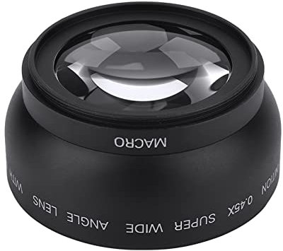 Lente de Conversión Universal Gran Angular de 52 Mm 0,45X, Carcasa de Metal Resistente, Vidrio óptico de Primera Calidad, Lente de Primer Plano de Cámara de Vidrio óptico
