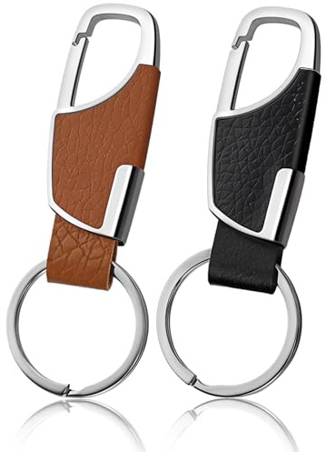 AOZUO Lot de 2 pendentifs pour clés de voiture, porte-clés, porte-clés, mousqueton, organiseur de clés, porte-clés de voiture, porte-clés pour homme, porte-clés pour homme