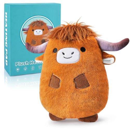 Microwave Heating Pads for Cramps & Period Pain Relief,Menstrual Cramps Heat Pad Cuddle Highland Cow Lavender Scented Menstrual Heated Pad for Back Pain, Neck Shoulder Moist Heat Pad for Woman Girls