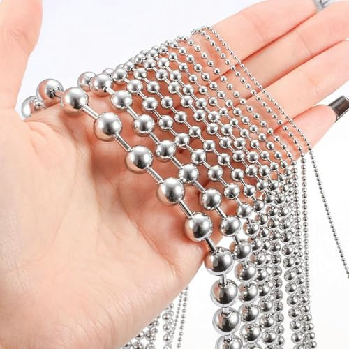 GUOZIF 1M Stainless Steel 1.5mm-10mm Ball Chain For Jewelry Making Supplies DIY Round Bead Necklace Bracelet Fashion Accessorie