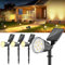 Lampe Solaire Exterieur Lot de 4, 12500mAh Spot 120 LED Blanc Chaud Solaire Extérieur, 1200lm IP65 Étanche Lampes Solaire Exterieur Puissant Jardin avec 2 Modes Réglable 120° pour Jardin