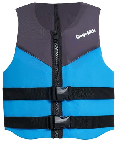 Gogokids Youth Swim Vest for Kids Teens Boys Girls 50-90 lbs & 75-125 lbs, Soft 3D Fabric Swim Jacket, Lightweight Pool Float Vest with Adjustable Straps for Swimming Boating Kayak Beach Water Sports