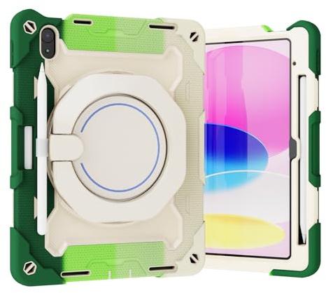 Bolsa para tablet PC, funda para niños compatible con iPad de 11ª generación A16 de 11 pulgadas 2025, asa giratoria de 360°, soporte, carcasa 3 en 1 irrompible, anticaída, correa para hombro(RAINBOW
