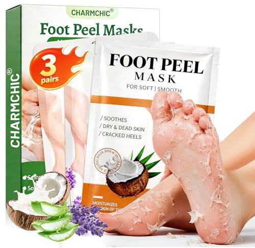 3 Paia Maschera Piedi Esfoliante, Maschera Per Efficace Cura Dei Piedi, Foot Peel Mask Esfoliante E Idratante, Rimuovere Pelle Morta, Desquamazione Di Calli(Aloe Vera + Lavanda + Cocco)