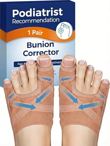 Habioer Bunion Corrector for Women & Men, Breathable Toe Straightener for the Thumb and Little Toe, Comfortable & Adjustable for Day/Night Use, Bunion Relief Splint(1 Pair)