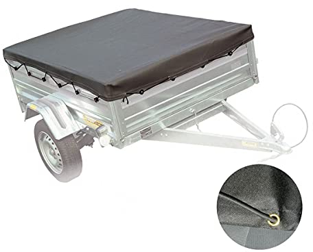 peraline 2451 Anhänger-Abdeckung Flache Polyester/PVC, schwarz, 160 x 120 x 8 cm